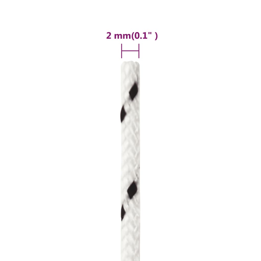 Corda Intrecciata per Barca Bianca 2mm x 50m Poliestere - homemem39