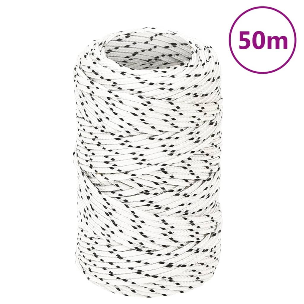 Corda Intrecciata per Barca Bianca 2mm x 50m Poliestere - homemem39