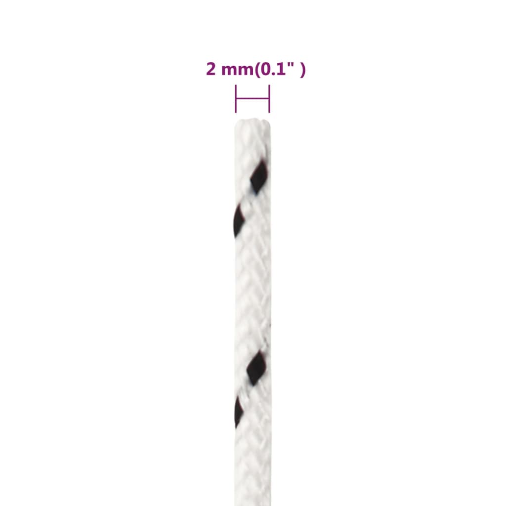 Corda Intrecciata per Barca Bianca 2mm x 100m Poliestere - homemem39