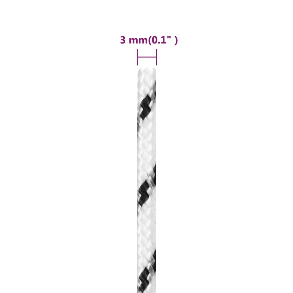Corda Intrecciata per Barca Bianca 3 mm x 500 m Poliestere - homemem39
