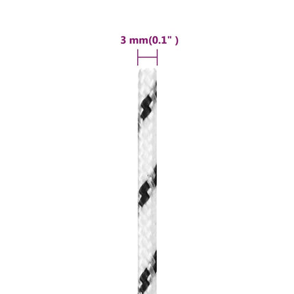 Corda Intrecciata per Barca Bianca 3 mm x 500 m Poliestere - homemem39