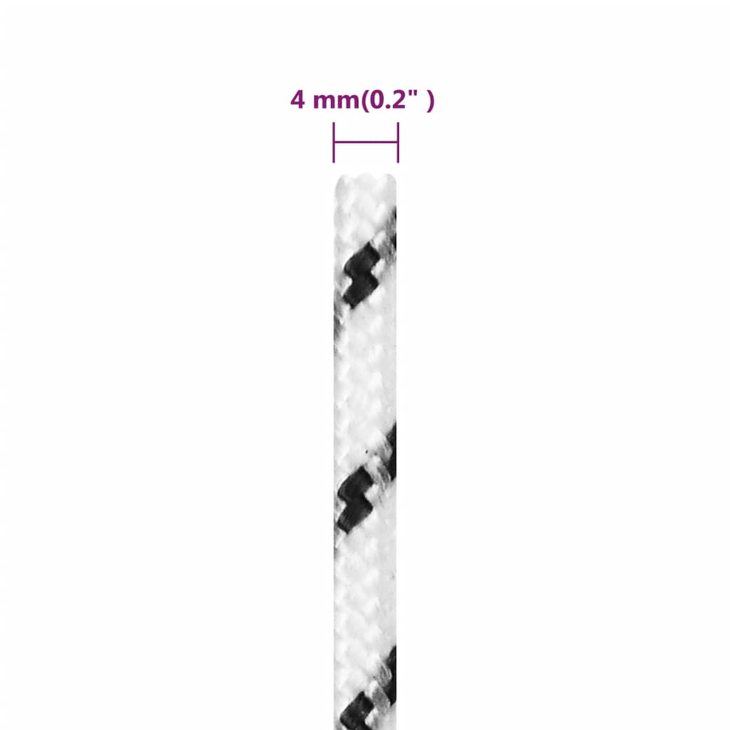Corda Intrecciata per Barca Bianca 4mm x 25m Poliestere | homemem39