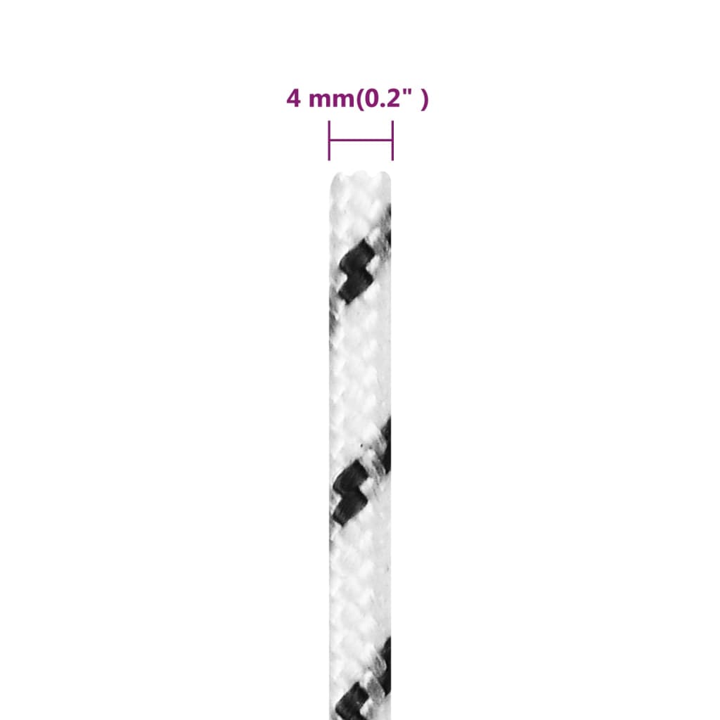 Corda Intrecciata per Barca Bianca 4 mm x 50 m Poliestere - homemem39