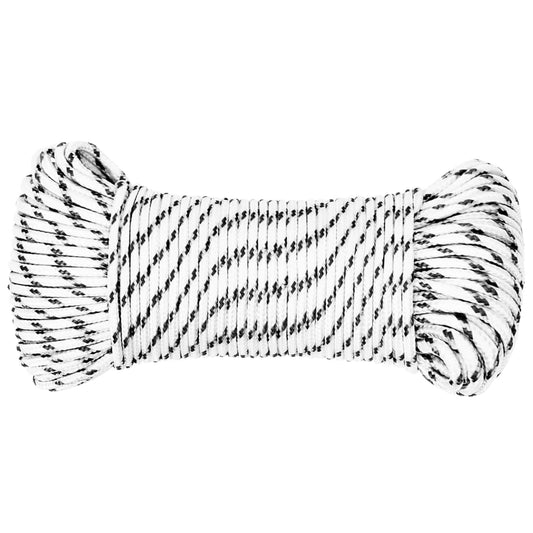 Corda Intrecciata per Barca Bianca 5 mm x 100 m Poliestere - homemem39