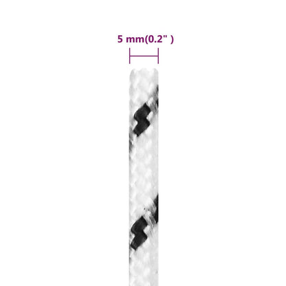 Corda Intrecciata per Barca Bianca 5 mm x 500 m Poliestere - homemem39