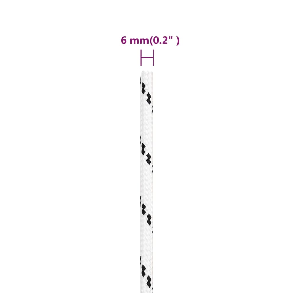 Corda Intrecciata per Barca Bianca 6 mm x 25 m Poliestere - homemem39