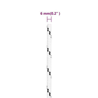Corda Intrecciata per Barca Bianca 6 mm x 25 m Poliestere - homemem39