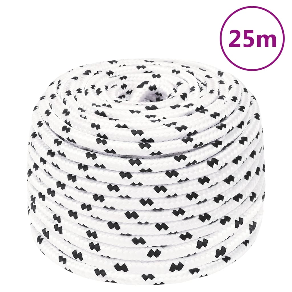 Corda Intrecciata per Barca Bianca 6 mm x 25 m Poliestere - homemem39