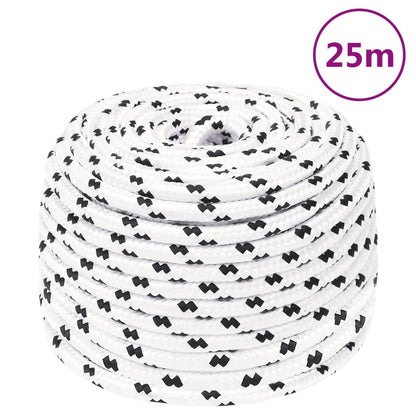 Corda Intrecciata per Barca Bianca 6 mm x 25 m Poliestere - homemem39