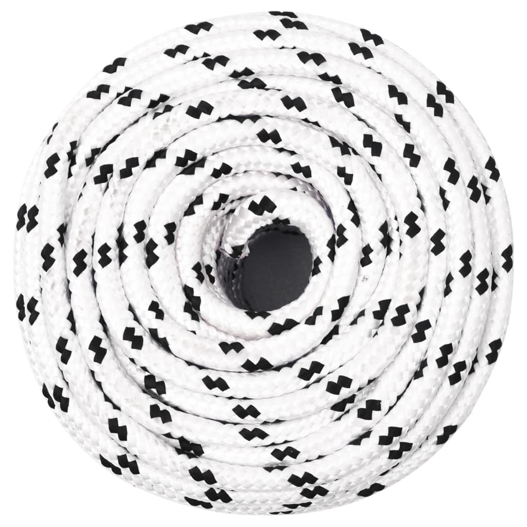 Corda Intrecciata per Barca Bianca 8 mm x 100 m Poliestere - homemem39