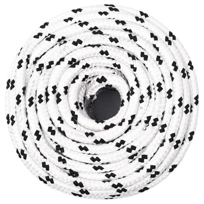 Corda Intrecciata per Barca Bianca 8 mm x 100 m Poliestere - homemem39