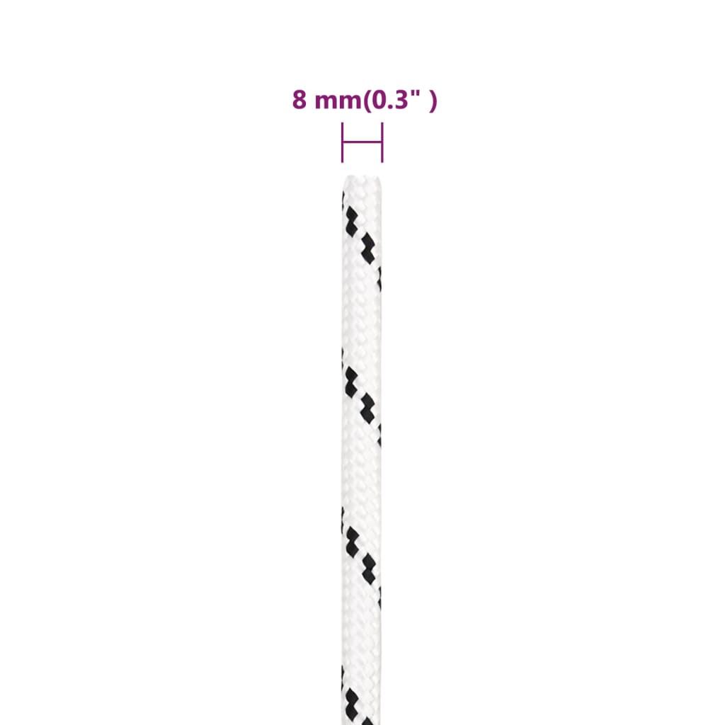 Corda Intrecciata per Barca Bianca 8 mm x 100 m Poliestere - homemem39