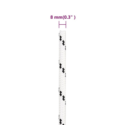 Corda Intrecciata per Barca Bianca 8 mm x 100 m Poliestere - homemem39