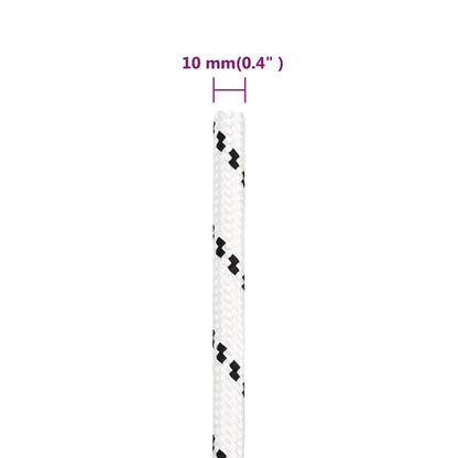 Corda Intrecciata per Barca Bianca 10 mm x 25 m Poliestere - homemem39