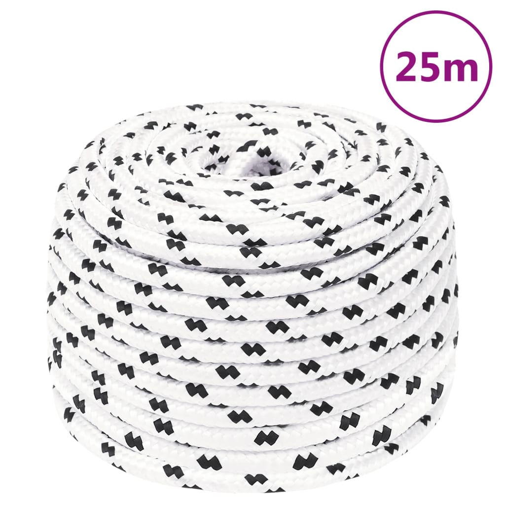 Corda Intrecciata per Barca Bianca 10 mm x 25 m Poliestere - homemem39