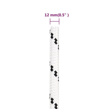 Corda Intrecciata per Barca Bianca 12 mm x 100 m Poliestere - homemem39