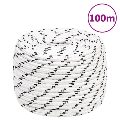 Corda Intrecciata per Barca Bianca 12 mm x 100 m Poliestere - homemem39