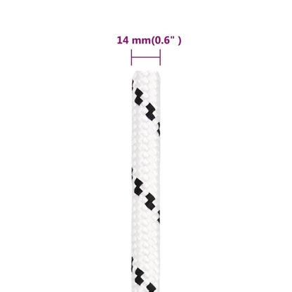 Corda Intrecciata per Barca Bianca 14 mm x 100 m Poliestere - homemem39