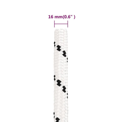 Corda Intrecciata per Barca Bianca 16 mm x 25 m Poliestere - homemem39