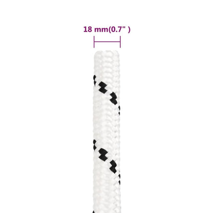 Corda Intrecciata per Barca Bianca 18 mm x 25 m Poliestere - homemem39