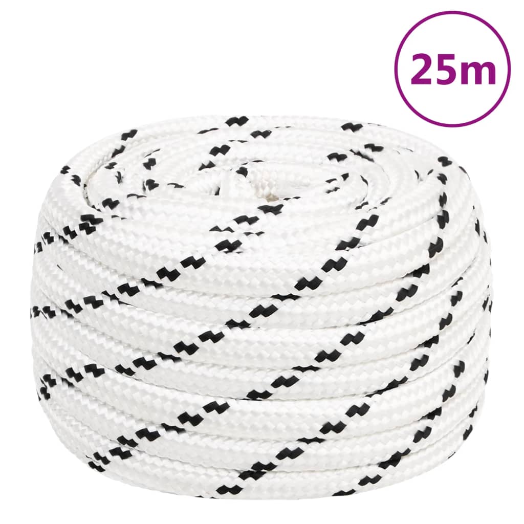 Corda Intrecciata per Barca Bianca 18 mm x 25 m Poliestere - homemem39