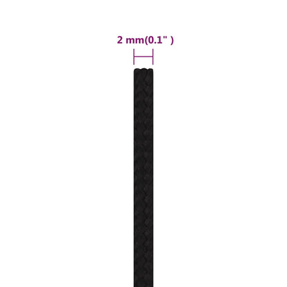 Corda da Lavoro Nera 2 mm 25 m in Poliestere - homemem39