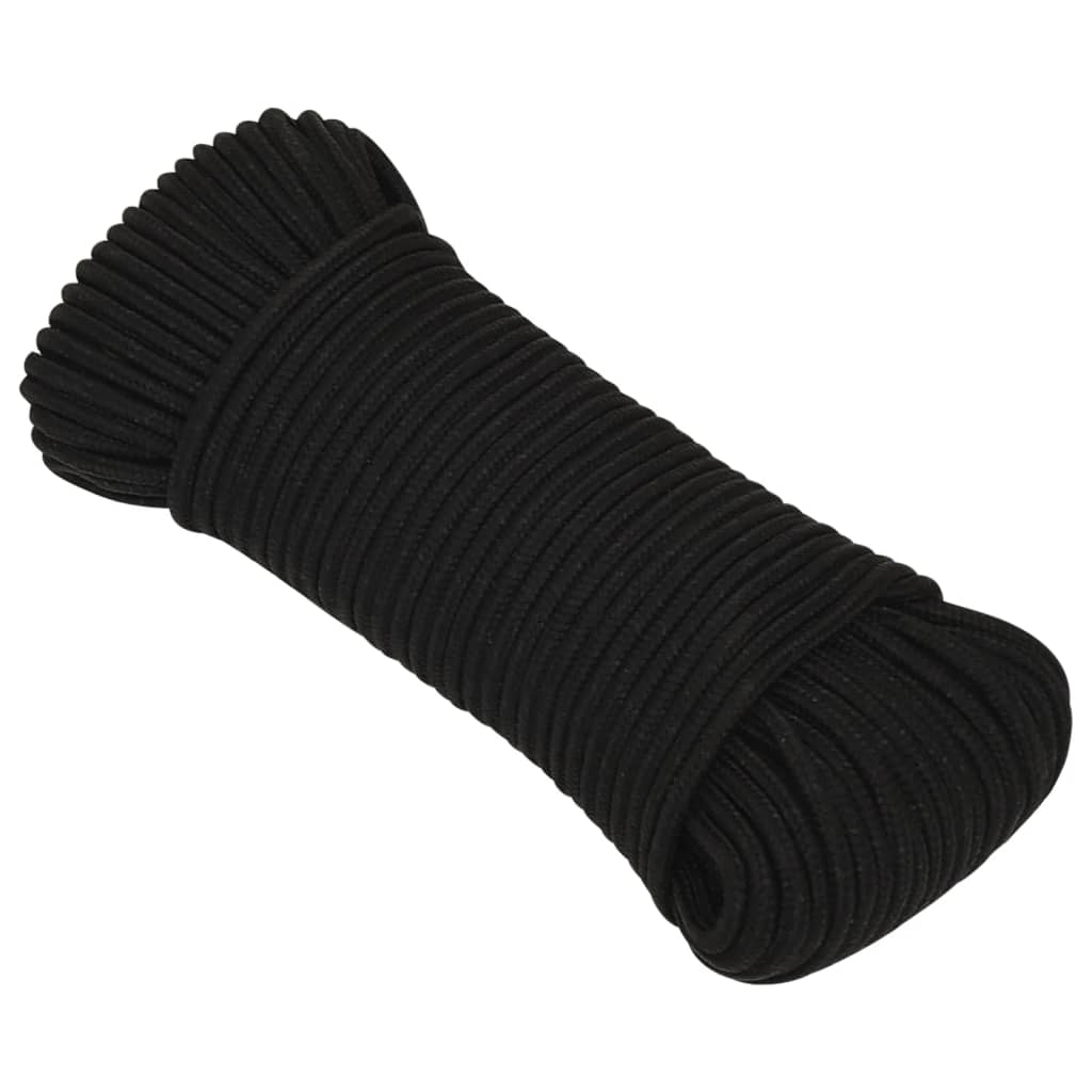Corda da Lavoro Nera 3 mm 25 m in Poliestere - homemem39