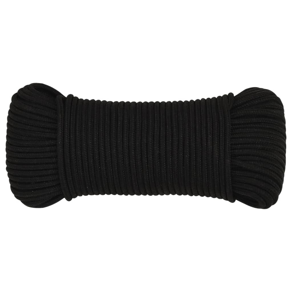 Corda da Lavoro Nera 3 mm 25 m in Poliestere - homemem39