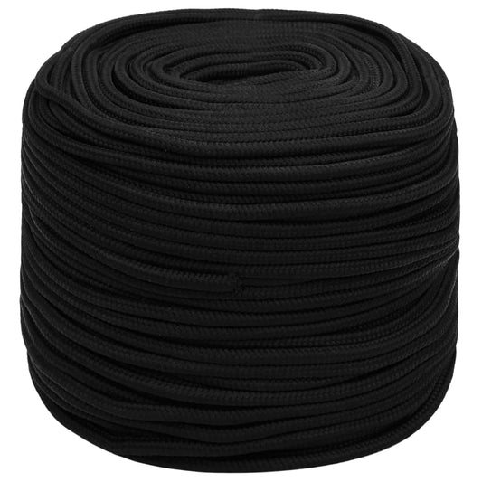 Corda da Lavoro Nera 6 mm 25 m in Poliestere - homemem39