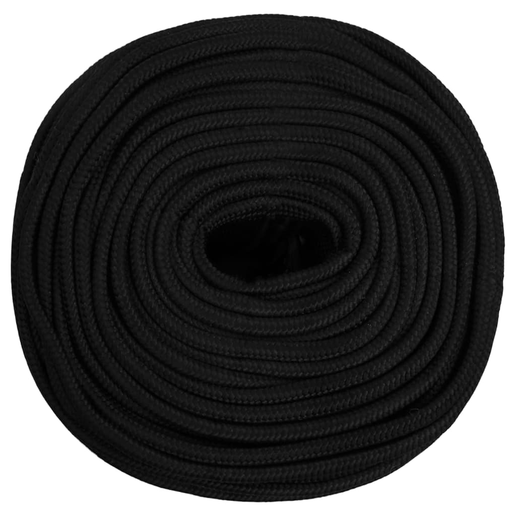 Corda da Lavoro Nera 6 mm 25 m in Poliestere - homemem39