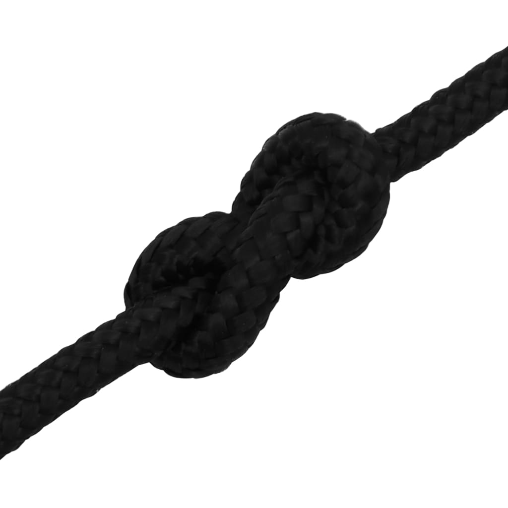 Corda da Lavoro Nera 6 mm 25 m in Poliestere - homemem39