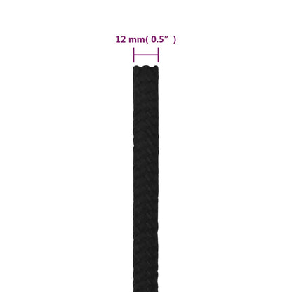 Corda da Lavoro Nera 12 mm 250 m in Poliestere - homemem39