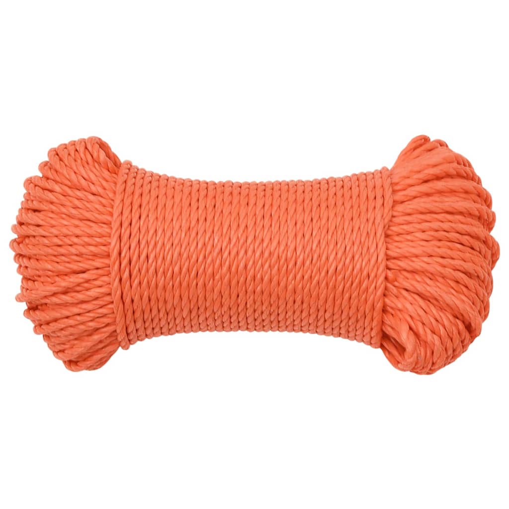 Corda da Lavoro Arancione 6 mm 100 m in Polipropilene - homemem39