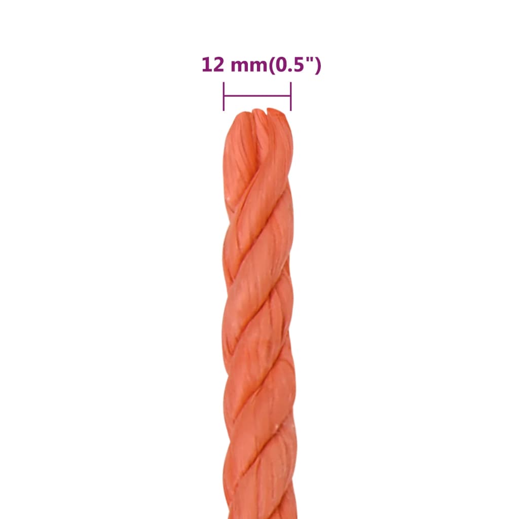 Corda da Lavoro Arancione 12 mm 25 m in Polipropilene - homemem39