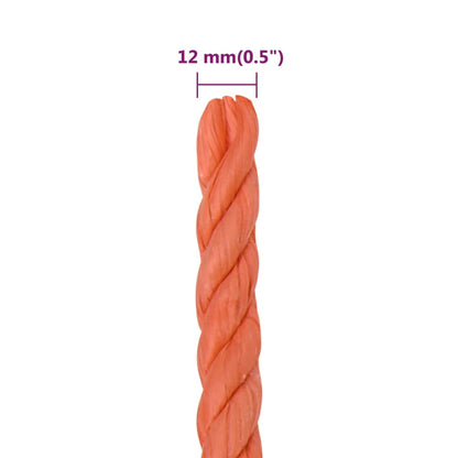 Corda da Lavoro Arancione 12 mm 50 m in Polipropilene - homemem39