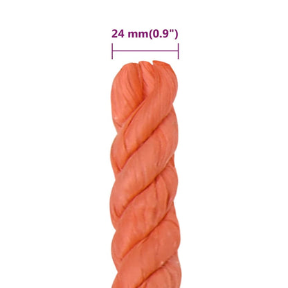 Corda da Lavoro Arancione 24 mm 100 m in Polipropilene - homemem39