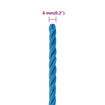 Corda da Lavoro Blu 6 mm 25 m in Polipropilene - homemem39