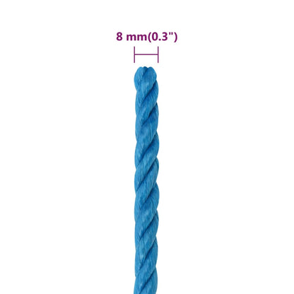 Corda da Lavoro Blu 8 mm 100 m in Polipropilene - homemem39