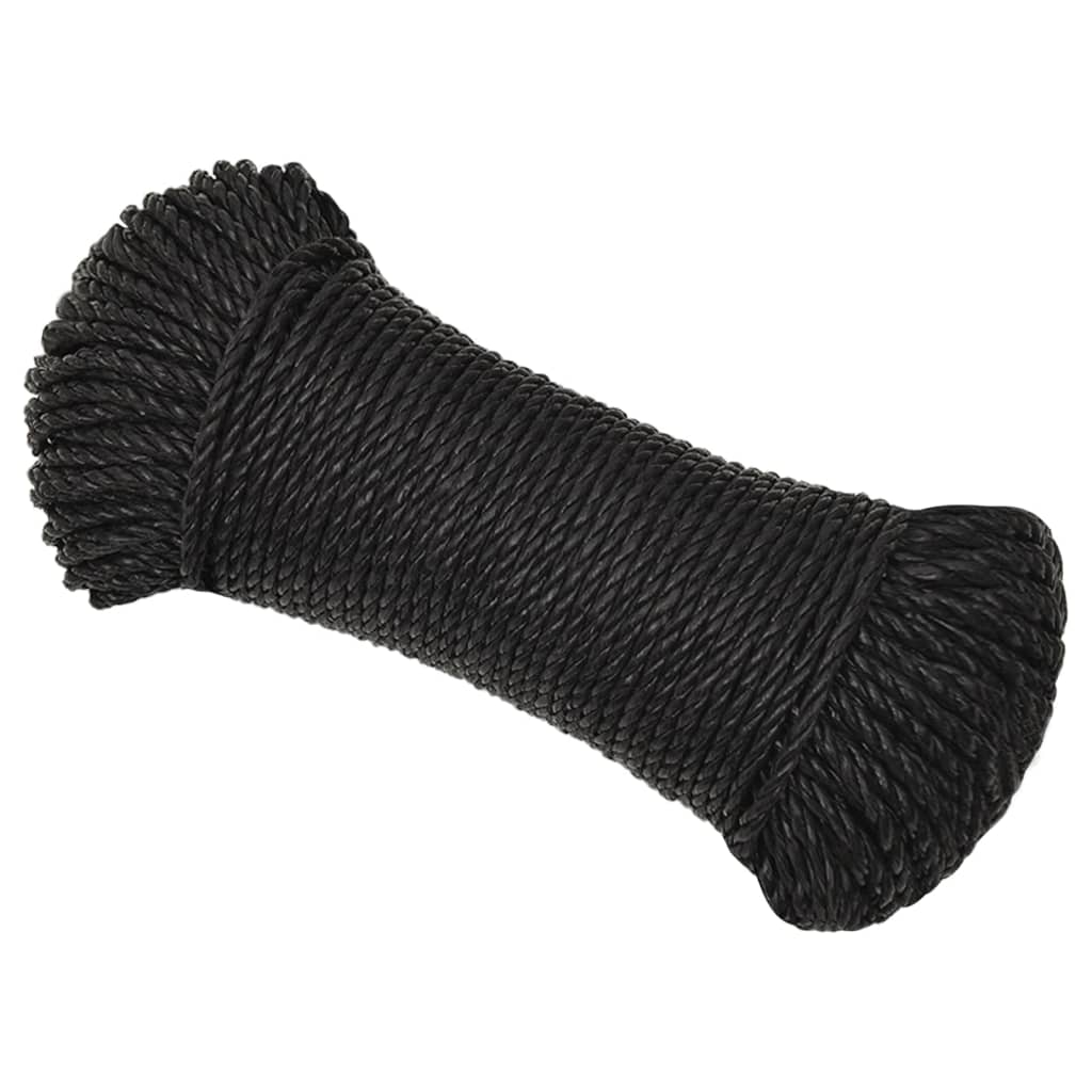 Corda da Lavoro Nera 8 mm 25 m in Polipropilene - homemem39