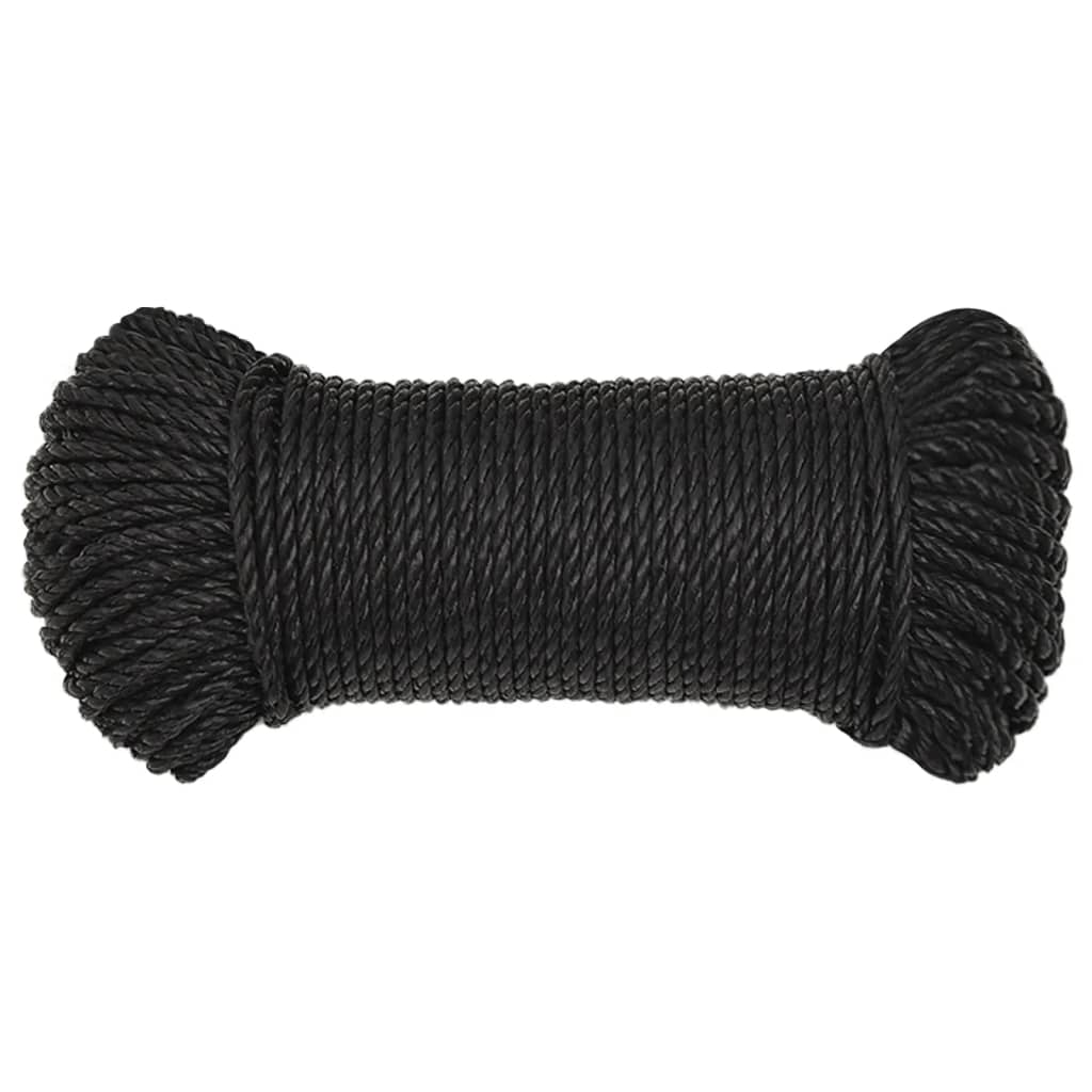 Corda da Lavoro Nera 8 mm 50 m in Polipropilene - homemem39