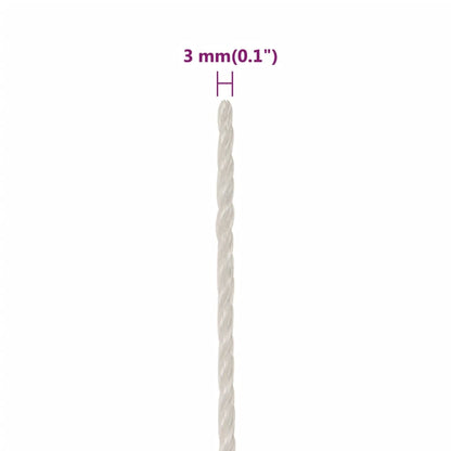 Corda da Lavoro Bianca 3 mm 50 m in Polipropilene - homemem39