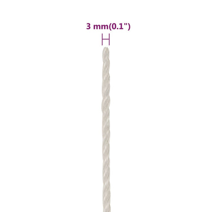 Corda da Lavoro Bianca 3 mm 100 m in Polipropilene - homemem39