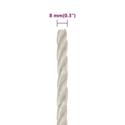 Corda da Lavoro Bianca 8 mm 25 m in Polipropilene - homemem39