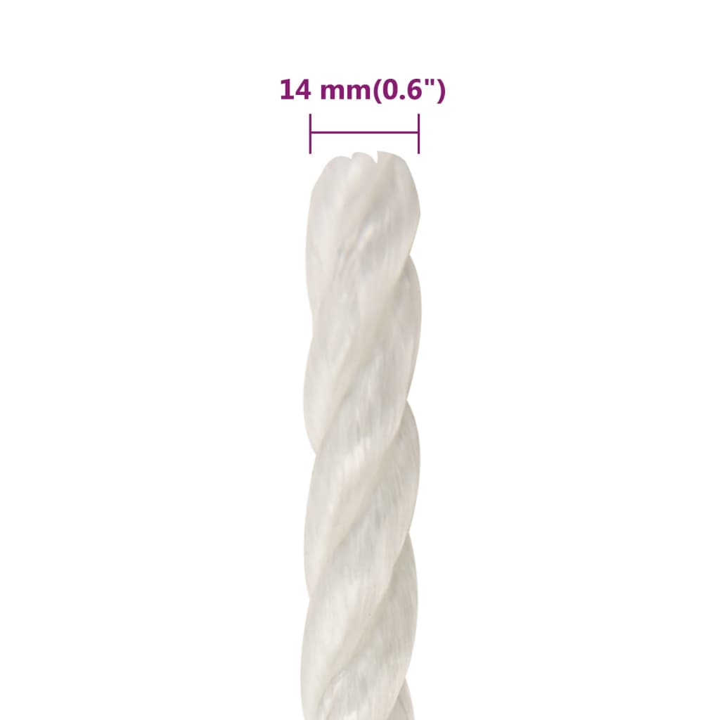 Corda da Lavoro Bianca 14 mm 100 m in Polipropilene - homemem39