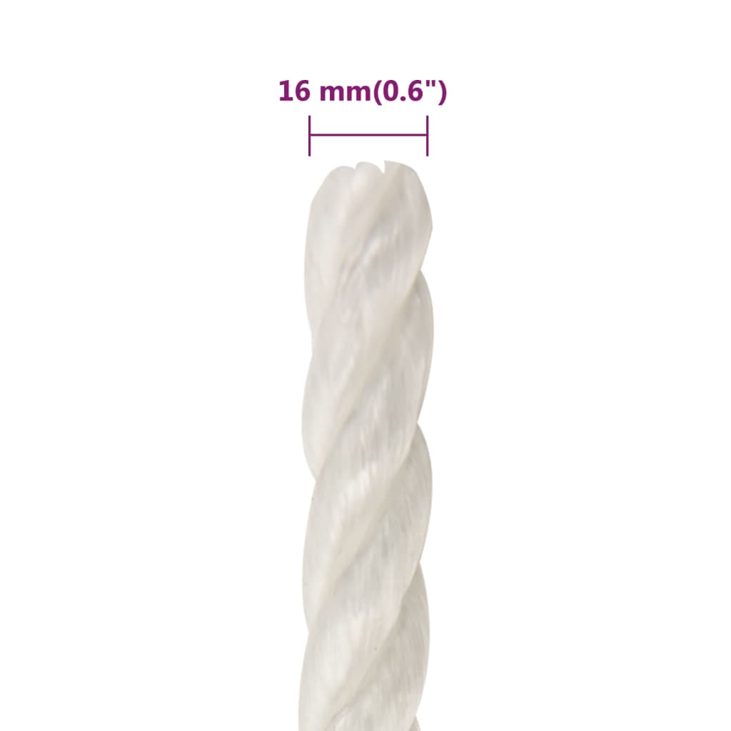 Corda da Lavoro Bianca 16 mm 50 m in Polipropilene - homemem39