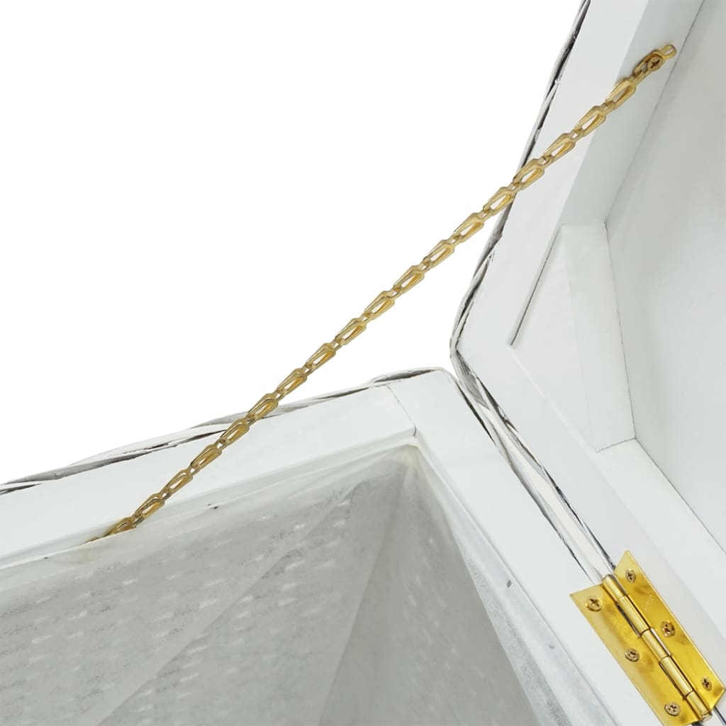 Portaoggetti Bianco 110cm Rattan Kubu Naturale e Massello Mogano