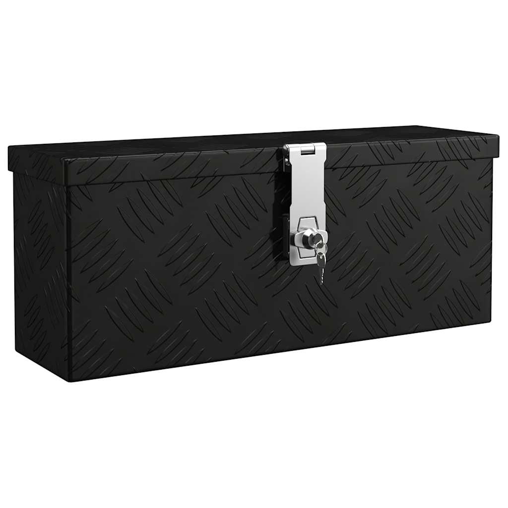 Contenitore Portaoggetti Nero 50x15x20,5 cm in Alluminio | homemem39