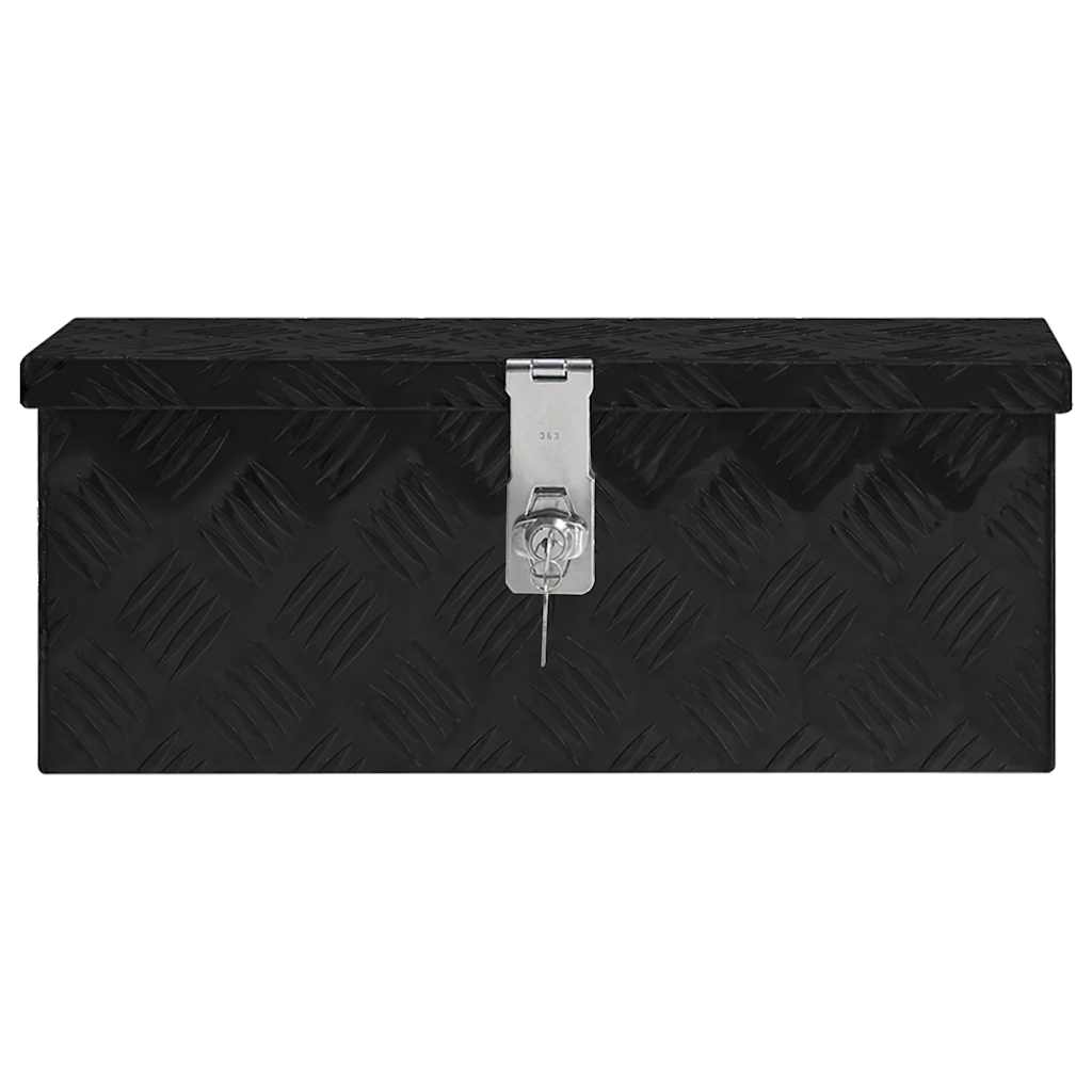 Contenitore Portaoggetti Nero 50x15x20,5 cm in Alluminio | homemem39
