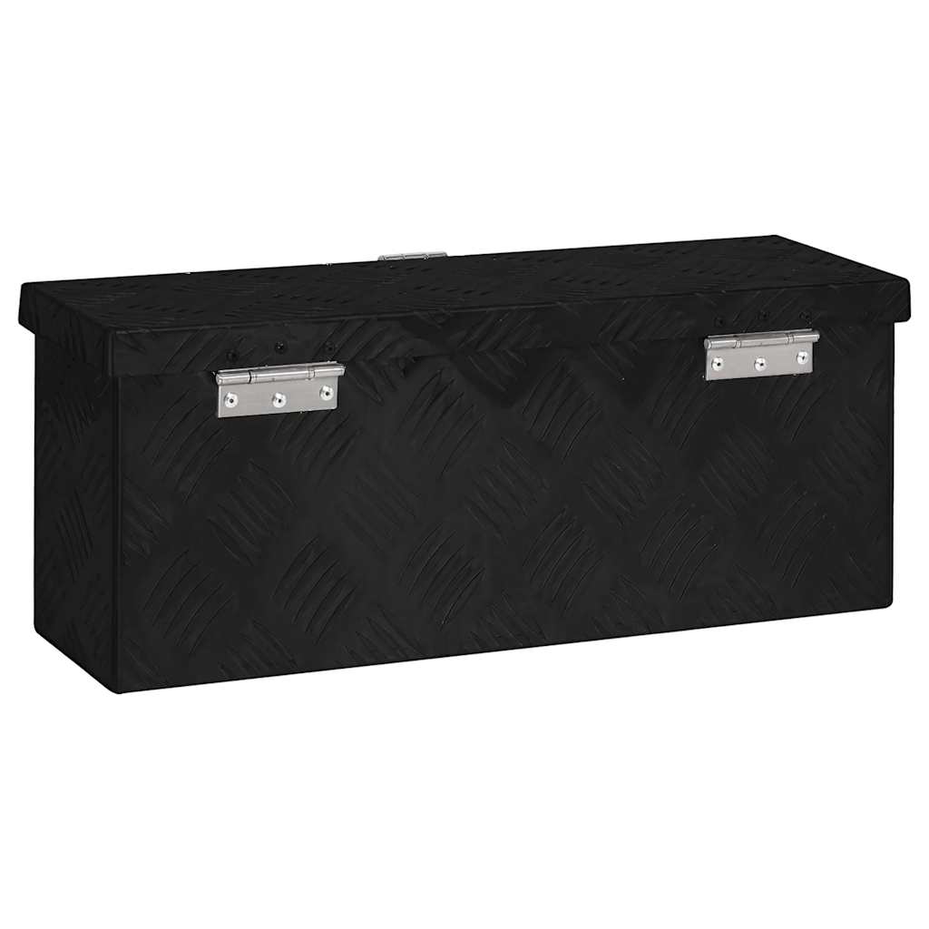 Contenitore Portaoggetti Nero 50x15x20,5 cm in Alluminio | homemem39