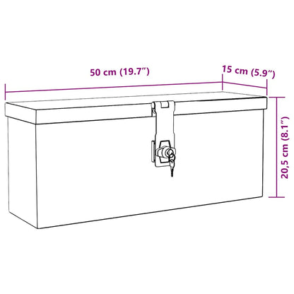 Contenitore Portaoggetti Nero 50x15x20,5 cm in Alluminio | homemem39